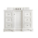 De Soto 48" Single Vanity, Bright White w/ 3 CM Eternal Jasmine Pearl Silestone Top
