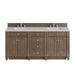 Bristol 72" Double Vanity, Whitewashed Walnut w/ Single Hole 3 CM White Zeus Silestone Top & Backsplash