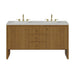 Hudson 60" Double Vanity, Honey Oak w/ 3 CM Lime Delight Silestone Top