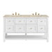 Breckenridge 60" Double Vanity, Bright White, w/ 3 CM Tajnar Eclos Top