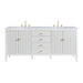 Myrrin 72" Double Vanity, Bright White w/ 3 CM Carrara White Marble Top