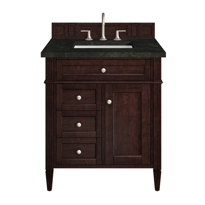 Brittany 30" Single Vanity, Burnished Mahogany, w/ 3 CM Phantome Eclos Top