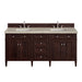 Brittany 72" Double Vanity, Burnished Mahogany, w/ 3 CM Phantome Eclos Top