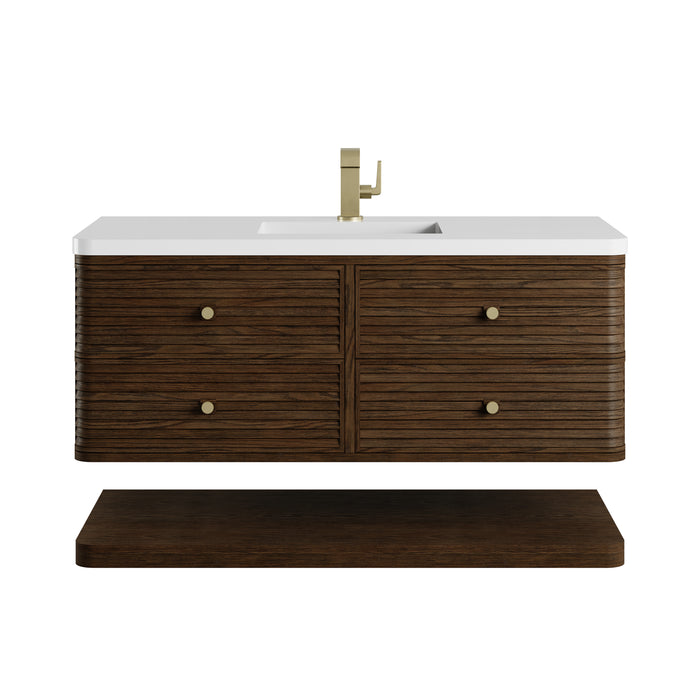 Allamari 48" Single Vanity, Dune Mist w/ 3 CM White Zeus Silestone Top