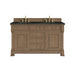 Brookfield 60" Double Vanity, Honey Oak w/ 3 CM Parisien Bleu Silestone Top w/FreePower Wireless Charger