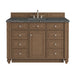 Bristol 48" Single Vanity, Saddle Brown w/ 3 CM Eternal Jasmine Pearl Silestone Top