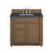 Bristol 36" Single Vanity, Saddle Brown w/ 3 CM Charcoal Soapstone Silestone Top
