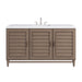 Portland 60" Single Vanity Whitewashed Walnut w/ 3 CM White Zeus Silestone Top