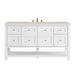 Breckenridge 60" Single Vanity, Bright White, w/ 3 CM Siberian Silestone Top