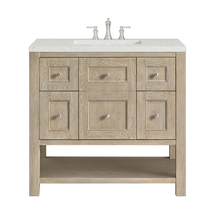 Breckenridge 36" Single Vanity, Whitewashed Oak w/ 3 CM Lime Delight Silestone Top