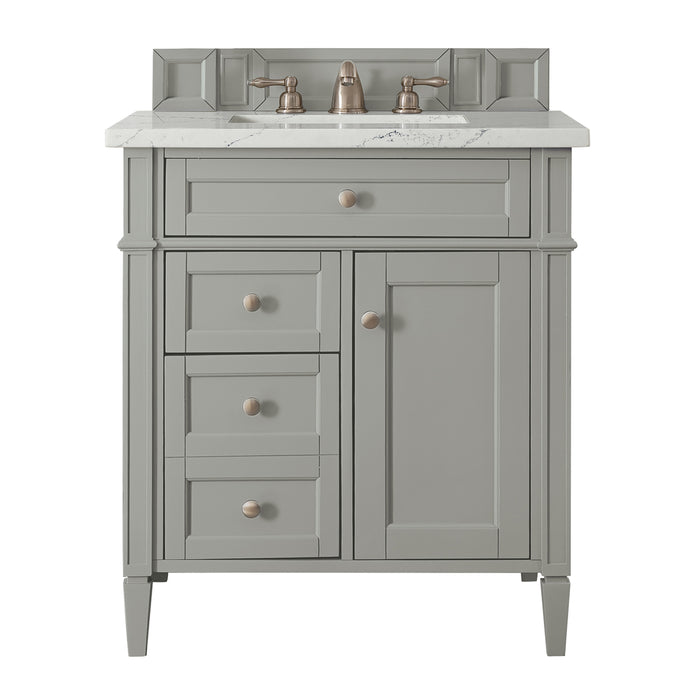 Brittany 30" Single Vanity, Urban Gray, w/ 3 CM Ethereal Noctis Silestone Top