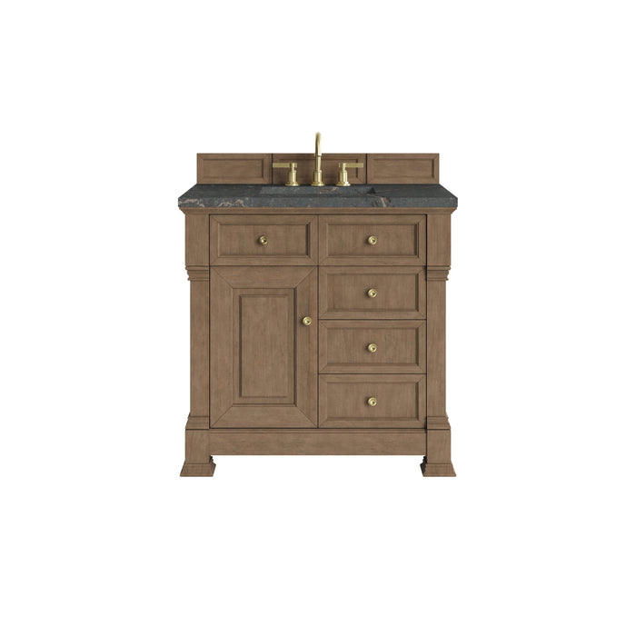 Brookfield 36" Single Vanity, Pecan w/ 3 CM Parisien Bleu Silestone  Top
