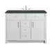 Bellshire 48" Single Vanity, Bright White w/ 3 CM Charcoal Soapstone Silestone Top