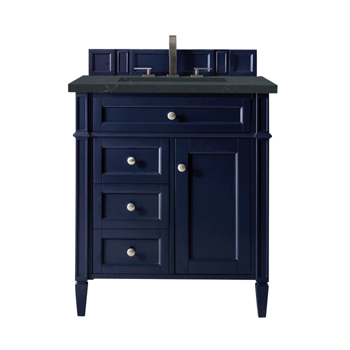 Brittany 30" Single Vanity, Victory Blue w/ 3 CM Charcoal Soapstone Silestone Top