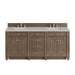 Bristol 72" Double Vanity, Saddle Brown w/ 3 CM Victorian Silver Silestone Top w/FreePower Wireless Charger