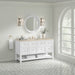 Breckenridge 60" Single Vanity, Whitewashed Oak, w/ 3 CM White Zeus Quartz Top