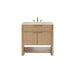 Solene 36" Single Vanity, Seaside Oak, w/ 3 CM Siberian Silestone Top