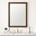 James Martin Glenbrooke 30" Mirror in Mid-Century Walnut, shown in a bathroom setting