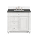 Bristol 36" Single Vanity, Bright White w/ 3 CM Parisien Bleu Silestone Top