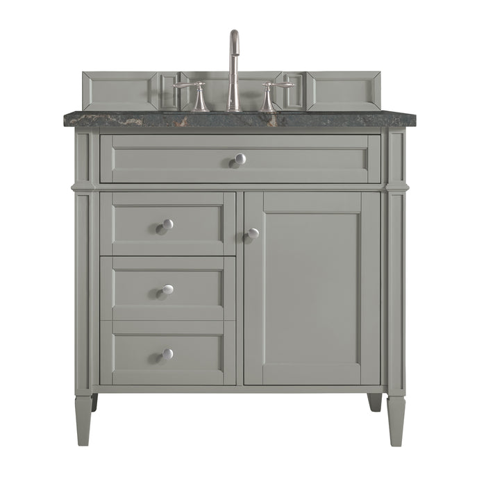 Brittany 36" Single Vanity, Urban Gray w/ 3 CM Parisien Bleu Silestone Top