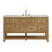Breckenridge 60" Single Vanity, Light Natural Oak, w/ 3 CM Charcoal Soapstone Quartz Top