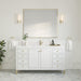 James Martin Chicago 60" Single Bathroom Vanity in Glossy White, shown in a bathroom setting
