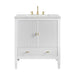 Myrrin 30" Single Vanity, Bright White w/ 3 CM Ethereal Noctis Silestone Top