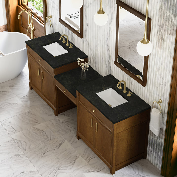 James Martin Vanities Bellshire 96" Dual Vanity Set with 24" Make-Up Counter