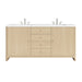 Gracyn 72" Double Vanity, Coastal Driftwood, w/ 3 CM Siberian Silestone Widespread Top