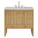Hudson 36" Single Vanity, Light Natural Oak w/ 3 CM Lime Delight Top