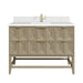 Emmeline 48" Single Vanity, Pebble Oak w/ Single Hole 3 CM White Zeus Silestone Top & Backsplash