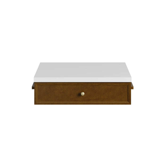 Bellshire 24" Drawer Unit, Honey Oak w/ 3 CM White Zeus Silestone Top