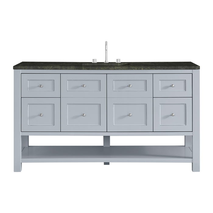 Breckenridge 60" Single Vanity, Smokey Celadon, w/ 3 CM Siberian Silestone Top