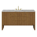 Hudson 60" Single Vanity, Honey Oak w/ 3 CM Victorian Silver Silestone Top