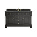 Brookfield 60" Single Vanity, Black Onyx w/ 3 CM Parisien Bleu Silestone Top