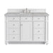 Bristol 48" Single Vanity, Bright White w/ 3 CM Victorian Silver Silestone Top