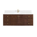 Amberly 60" Single Vanity, Mid-Century Walnut w/ Single Hole 3 CM White Zeus Top & Backsplash