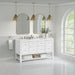 Breckenridge 60" Double Vanity, Whitewashed Oak, w/ 3 CM Siberian Silestone Top w/FreePower Wireless Charger