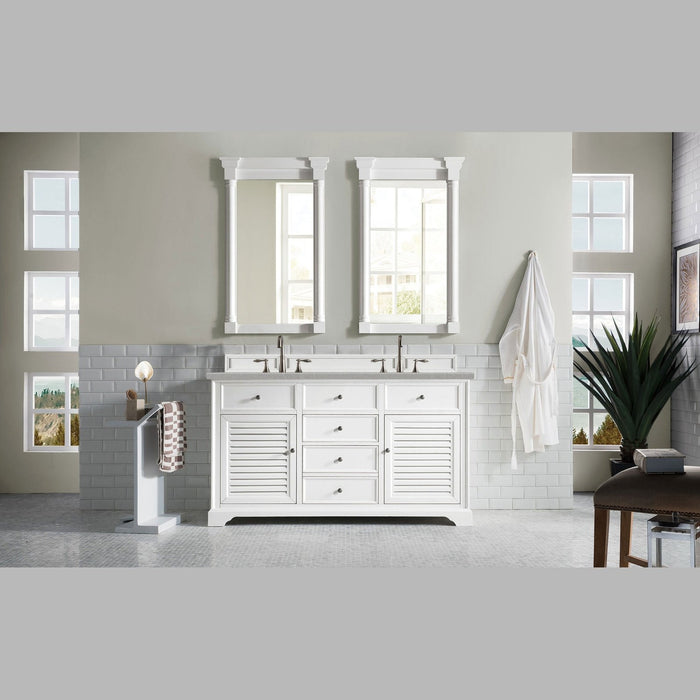 James Martin Vanities Savannah 60" Bright White Double Vanity