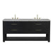 Lucian 72" Double Vanity, Carbon Oak, w/ 3 CM Siberian Silestone Widespread Top