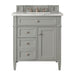 Brittany 30" Single Vanity, Urban Gray w/ 3 CM Carrara Marble Top