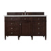 Brittany 60" Single Vanity, Burnished Mahogany w/ 3 CM Ethereal Noctis Silestone Top w/FreePower Wireless Charger