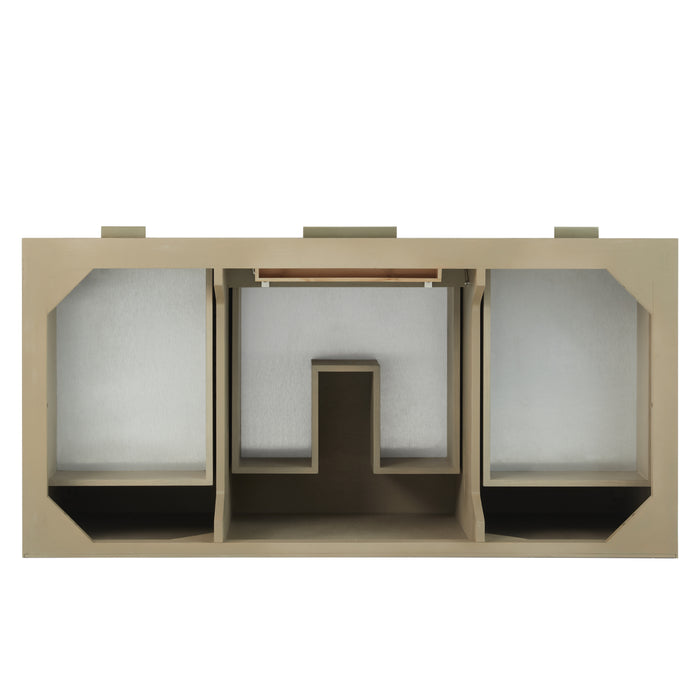 Emmeline 48" Single Vanity, Pebble Oak w/ 3 CM Eternal Jasmine Pearl Silestone Top w/ FreePower Wireless Charger