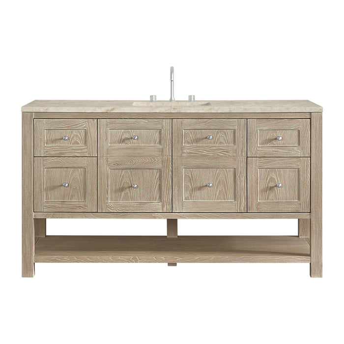 Breckenridge 60" Single Vanity, Serenity Blue, w/ 3 CM Lime Delight Quartz Top