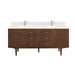 Amberly 72" Double Vanity, Mid-Century Walnut, w/ 3 CM Siberian Silestone Top w/FreePower Wireless Charger