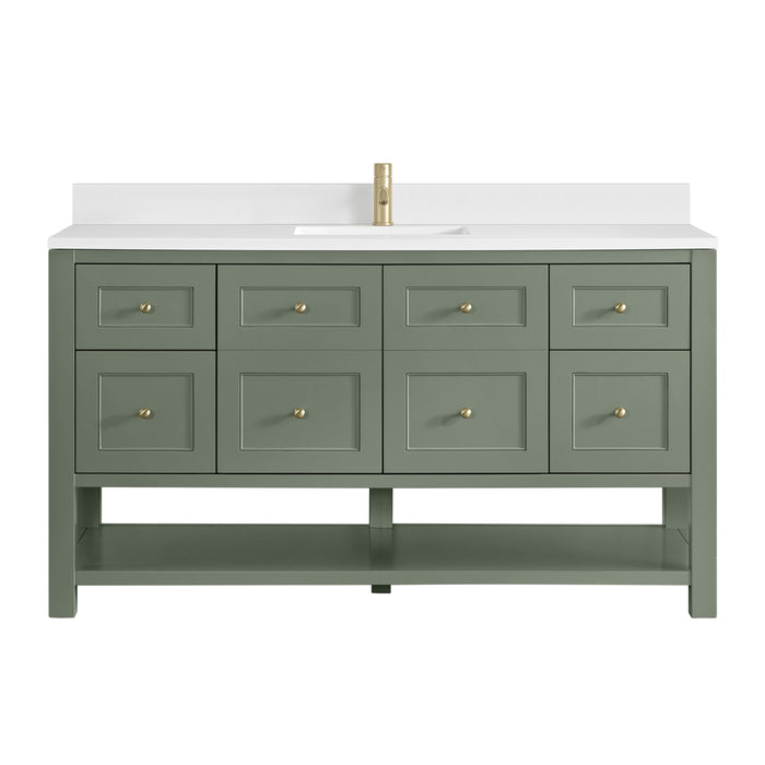 Breckenridge 60" Single Vanity, Light Natural Oak, w/ 3 CM Phantome Eclos Top