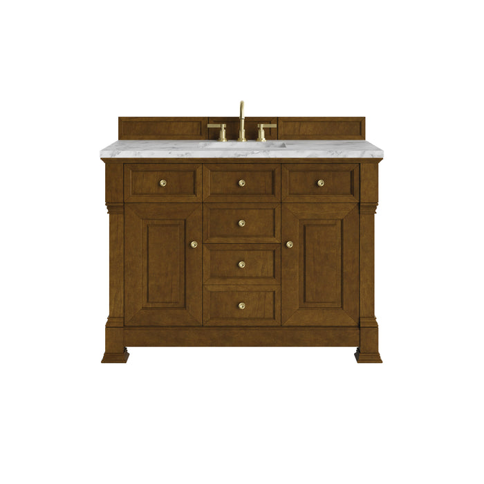 Brookfield 48" Single Vanity, Black Onyx w/ 3 CM Parisien Bleu Silestone Top w/ FreePower Wireless Charger
