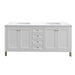 Chicago 72" Double Vanity, Glossy White, w/ 3 CM White Zeus Silestone® Top