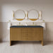 Hudson 60" Double Vanity, Light Natural Oak w/ 3 CM Parisien Bleu Top w/FreePower Wireless Charger