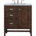 Addison 30" Single Vanity, Mid-Century Acacia w/ 3 CM Carrara White Top